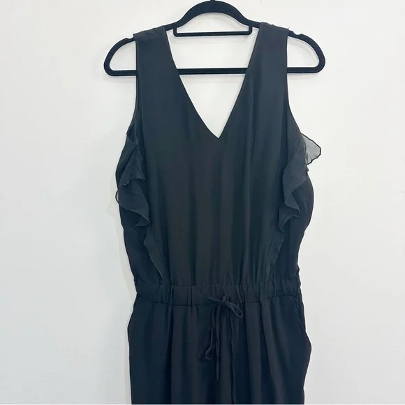 Iris & Ink Black Ruffle Jumpsuit - Picture 4 of 16